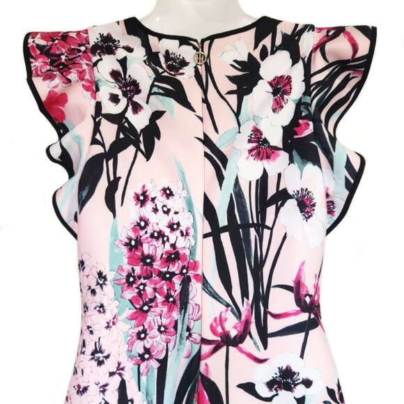 Stunning Tommy Hilfiger Pink Floral Bodycon Dress Size 8 - Picture 7 of 11